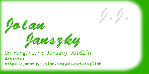 jolan janszky business card